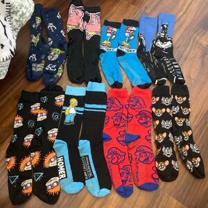 8 pairs of Novelty dress socks